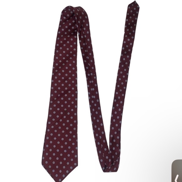 Christian Dior All Silk Maroon/Printed Printed Tie - Picture 1 of 6